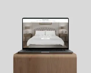 lost loom website mock up 3d bedding visuals project