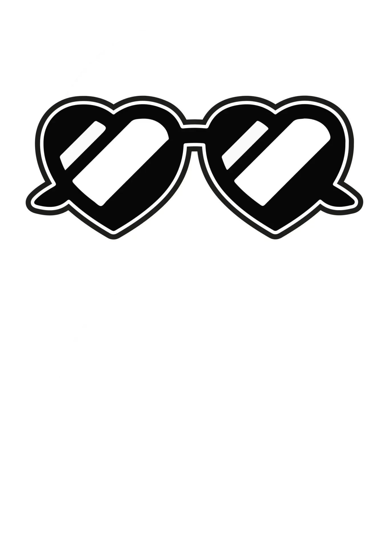 Heart-shaped sunglasses on a figure