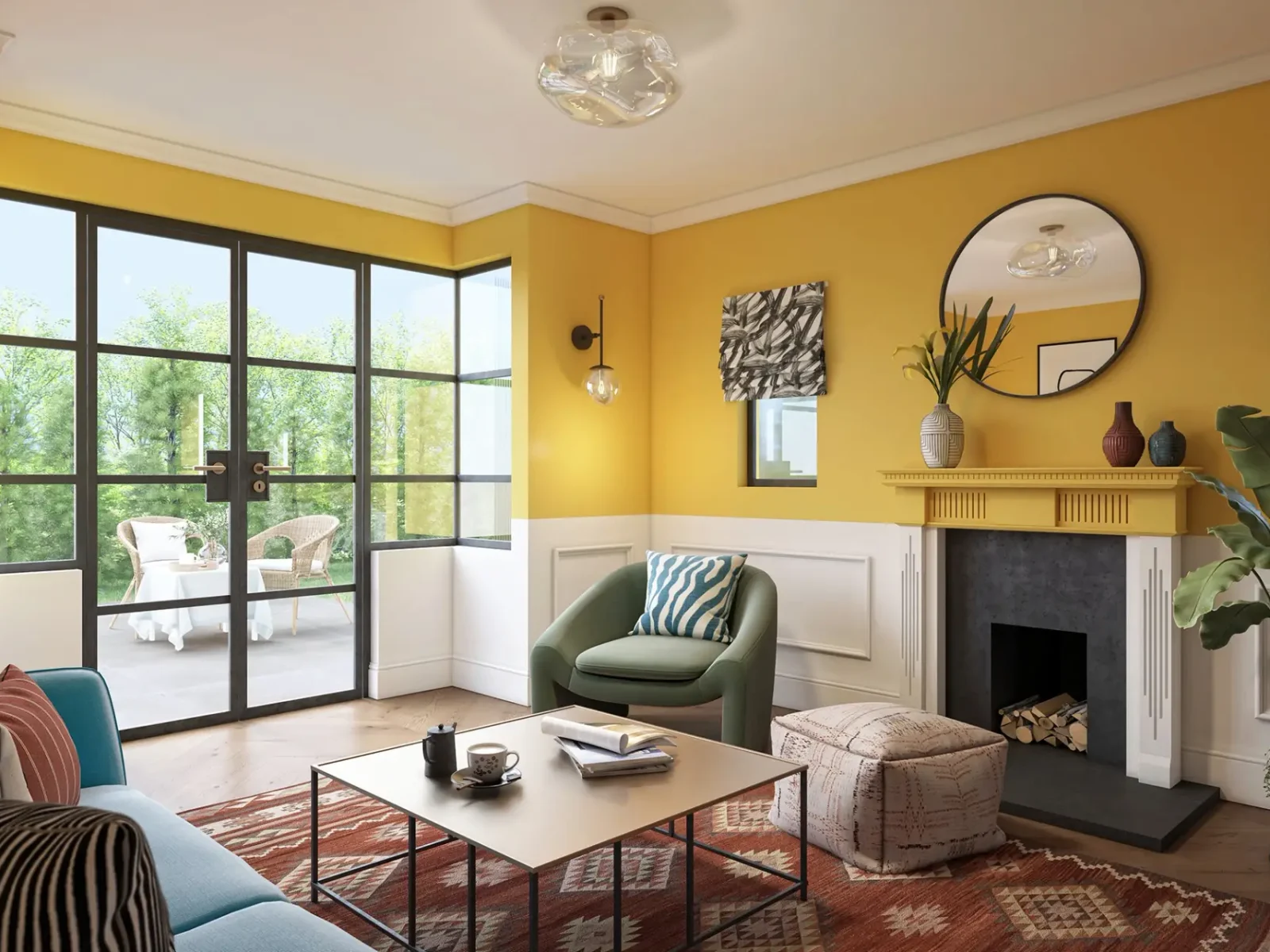 Bright living room with modern decor