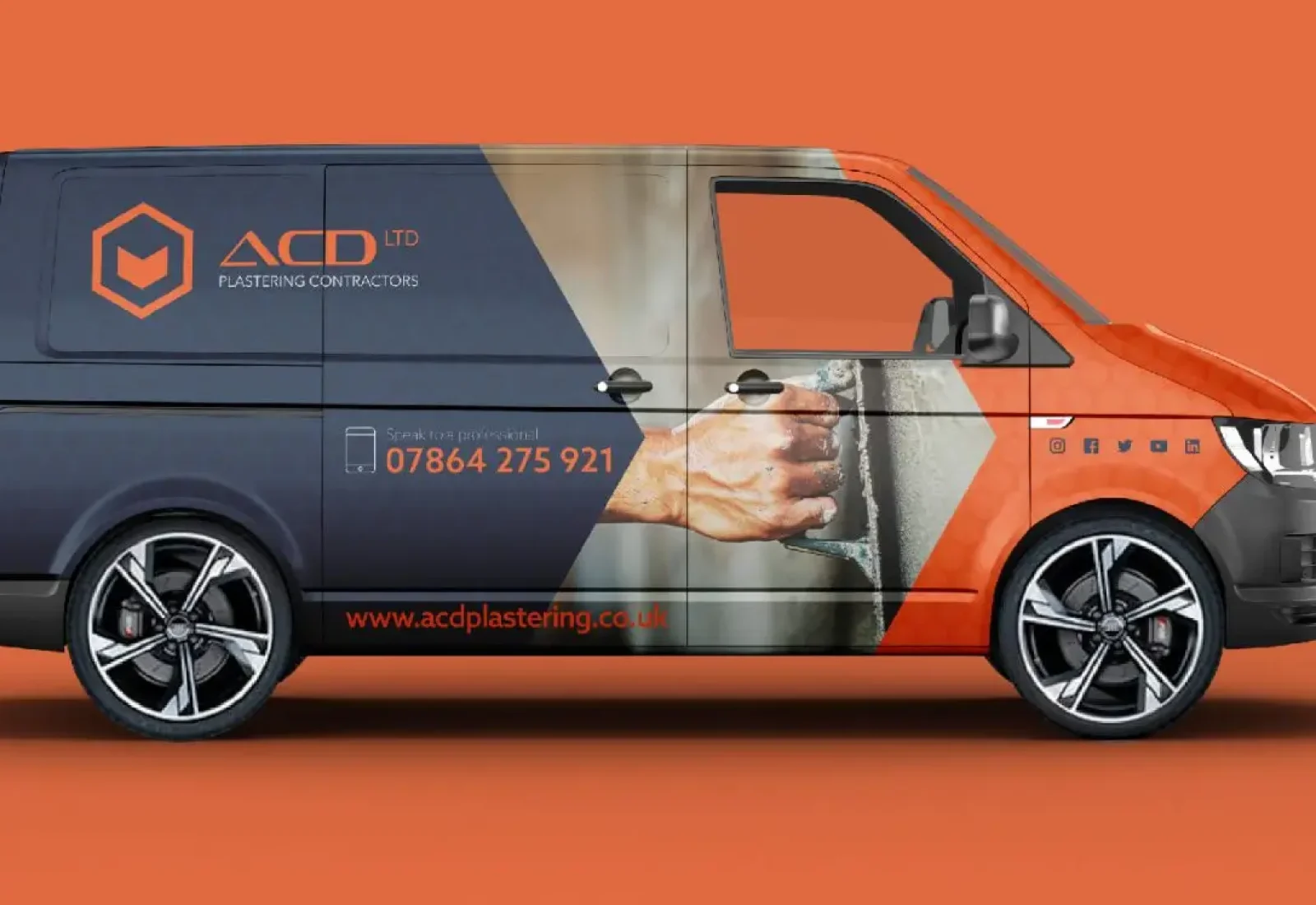 Branded van for plastering company